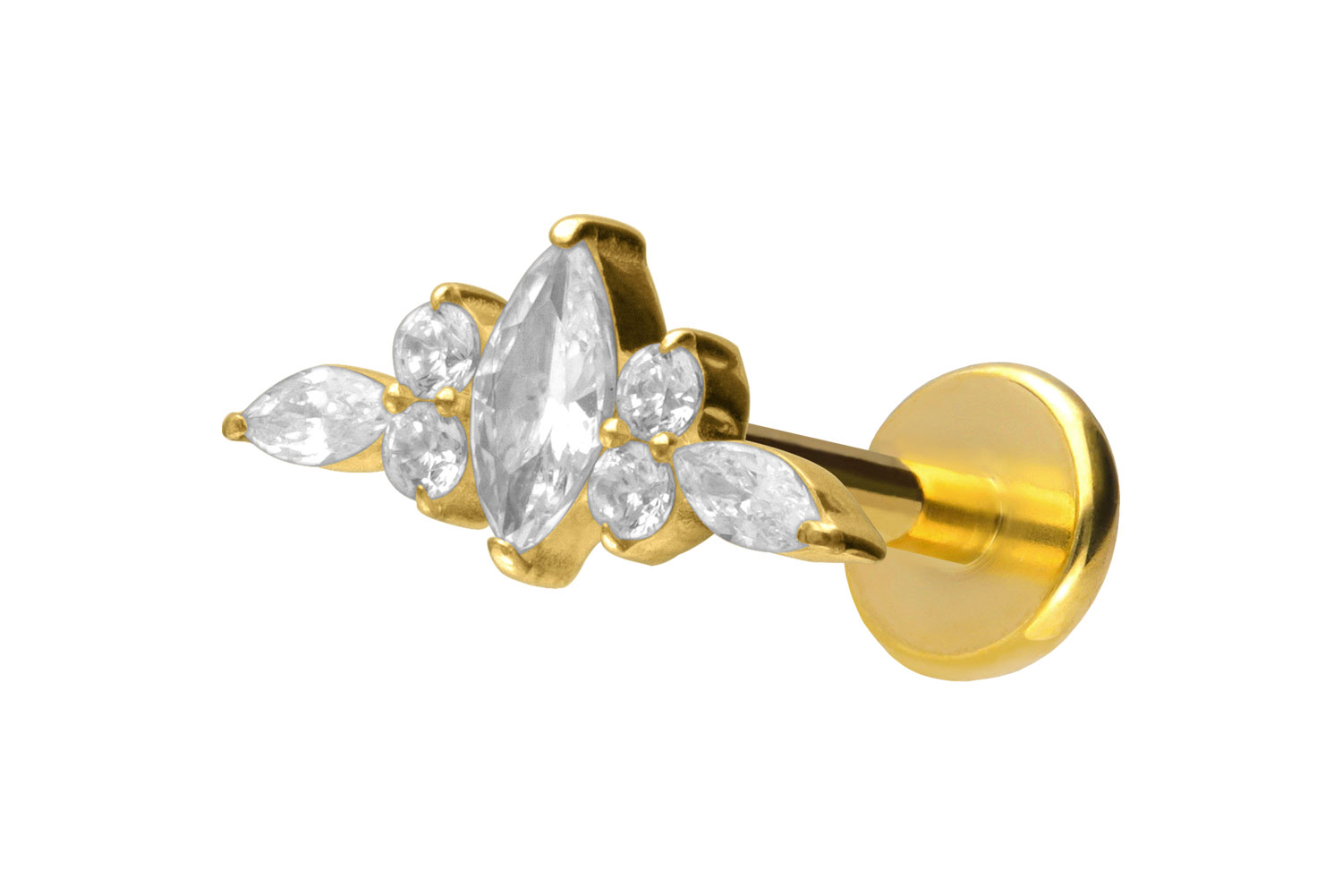 Titan Labret Piercing mit Push Fit DESIGN